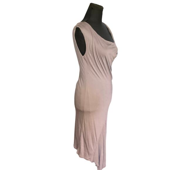 Garnet Hill Gray Modal Asymmetrical Hem Dress Size 6 - Picture 2 of 7